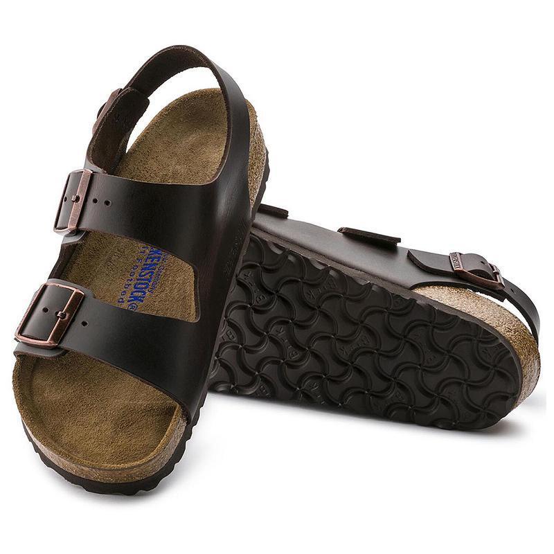 Birkenstock Soft Footbed Brown Amalfi Lær Milano Herre Brune | NO 337FDN